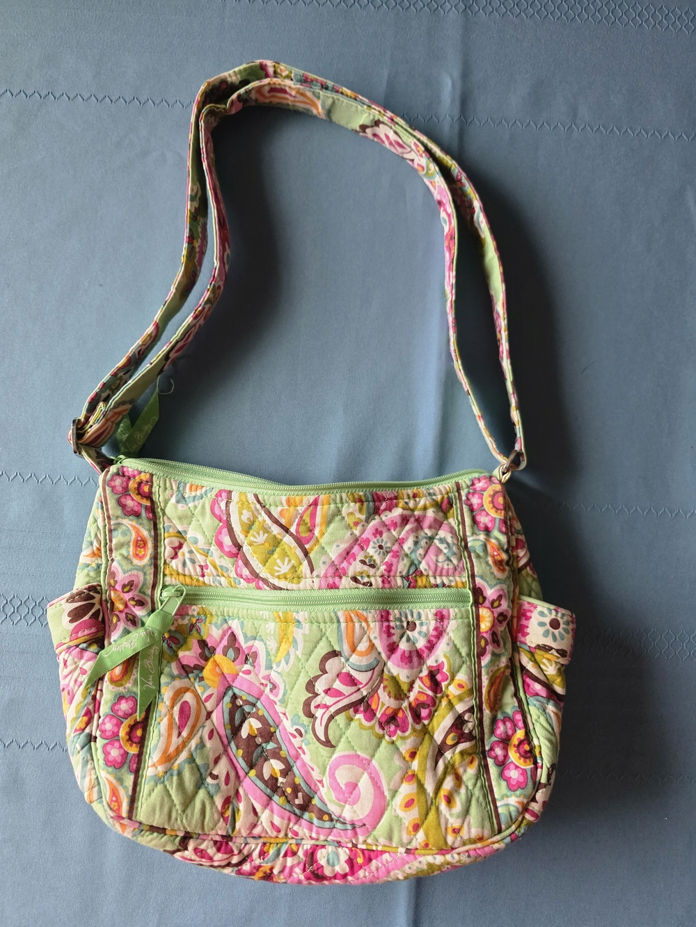 Vera Bradley Tutti Frutti On The Go Crossbody Paisley Bag Quilted Cottagecore